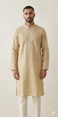 Sandalwood color soft cotton silk fabric kurta - 40