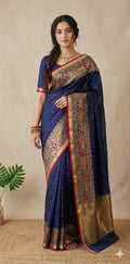 Chanderi katan handloom saree with stitched blouse