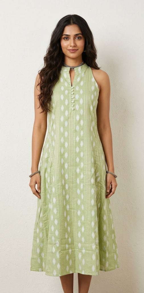 Pista green halterneck kurti