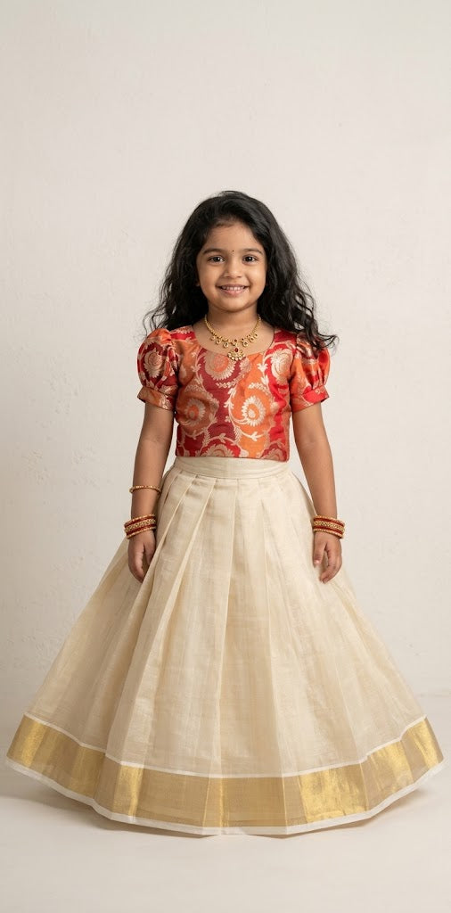 skirt and brocade blouse - 3-4yr