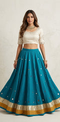 8 m flare navrathri skirt with foil mirror