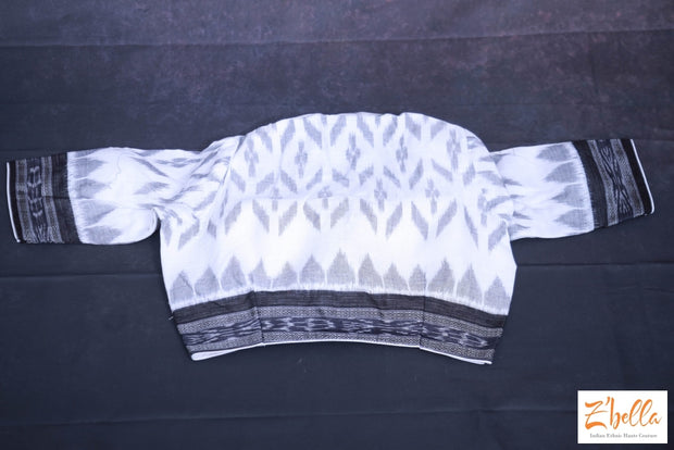 White Ikkat Blouse Blouse