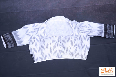 White Ikkat Blouse Blouse