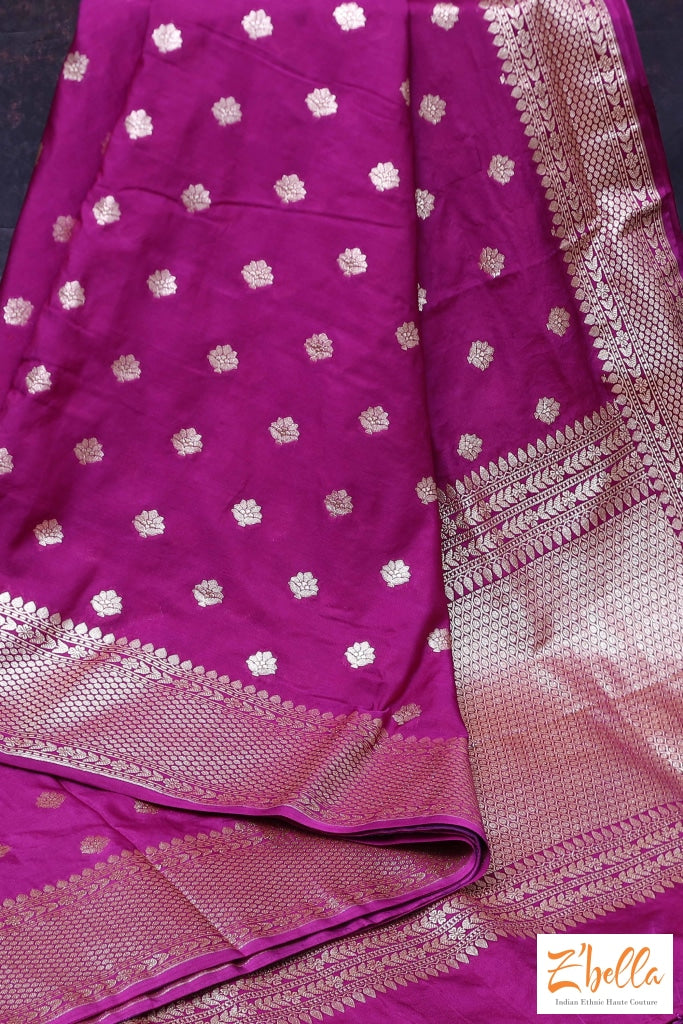 Wine Red Semi Mashru Silk Saree (Blouse Stitching On Request) Saree
