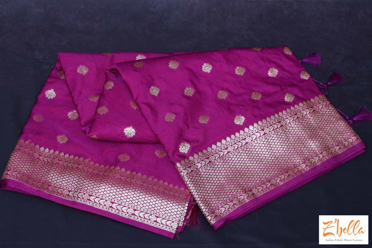 Wine Red Semi Mashru Silk Saree (Blouse Stitching On Request) Saree
