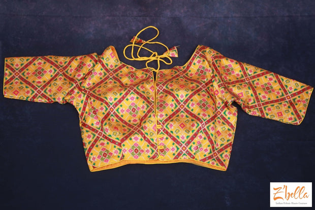 Yellow Banaras Ikkat Blouse Blouse