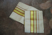 Tissue set mundu with red borders