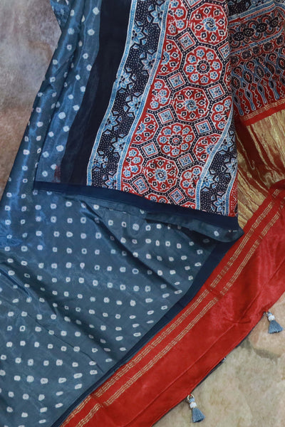 Plain Blue Premium Satin Silk Saree With Belt at Rs 1200/piece in Balotra