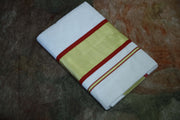 Set saree with Brick red and gold border