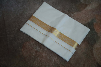 Gold weaved border mundu