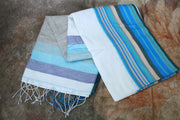 Offwhite cotton saree, with no
