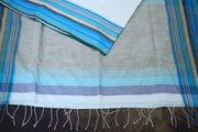 Offwhite cotton saree, with no