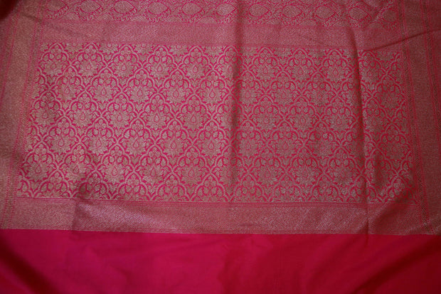 Pink Semi banarsi brocade saree, with BP